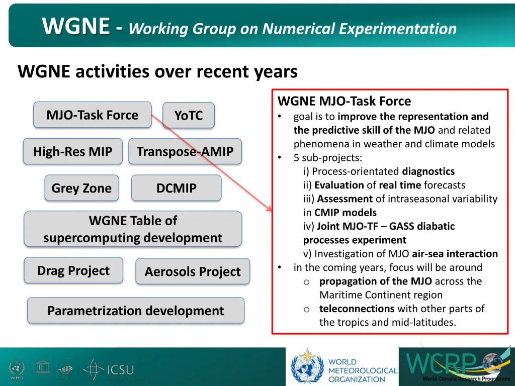 wgne working group on numerical experimentation 5