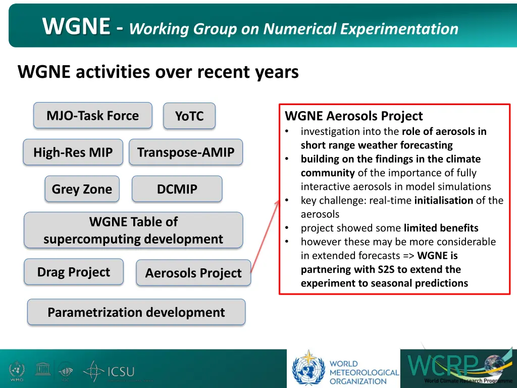 wgne working group on numerical experimentation 8