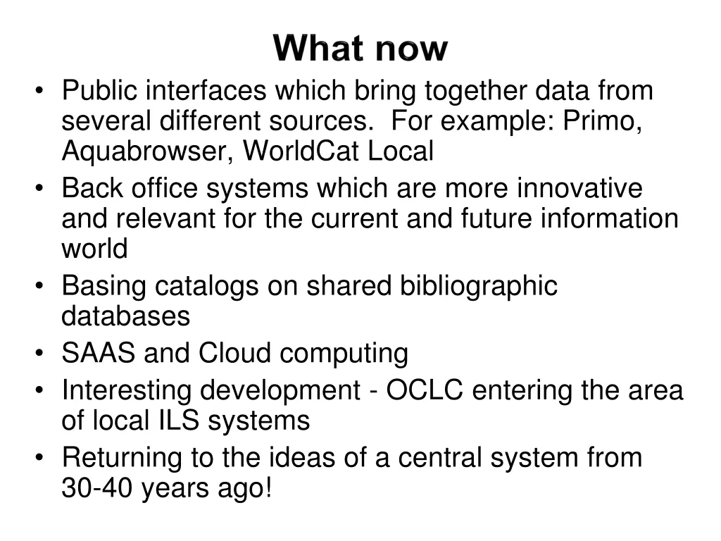 public interfaces which bring together data from