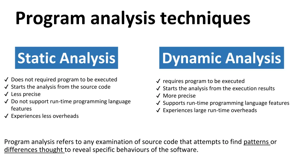 program analysis techniques