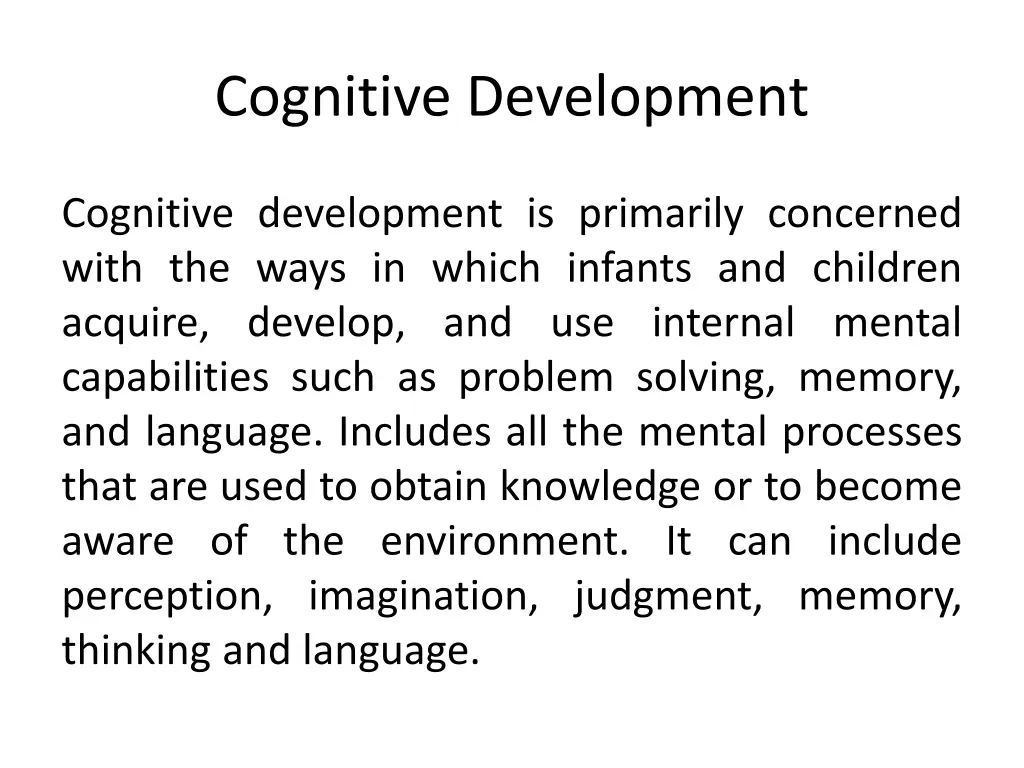 cognitive development