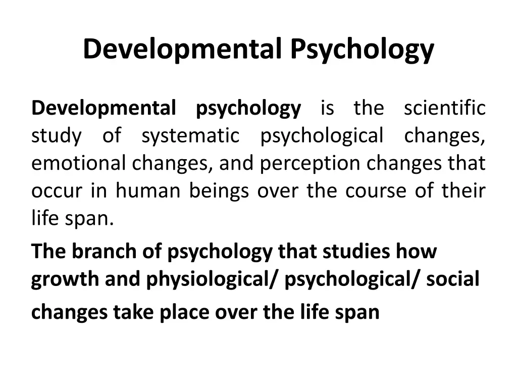 developmental psychology