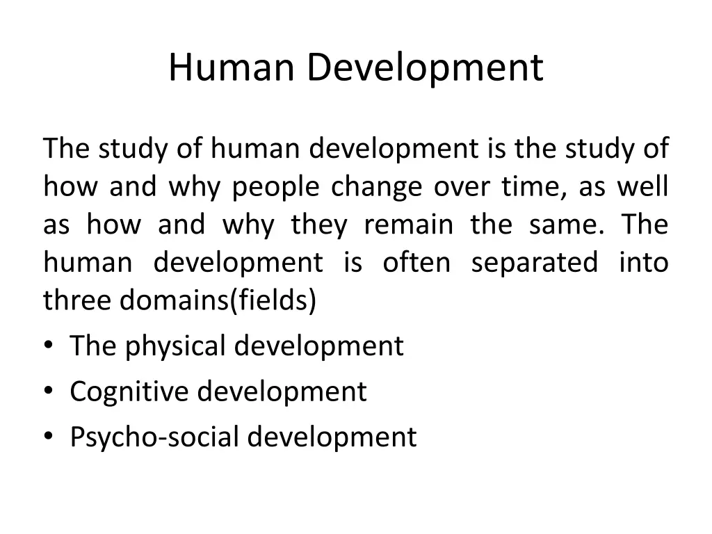 human development 1