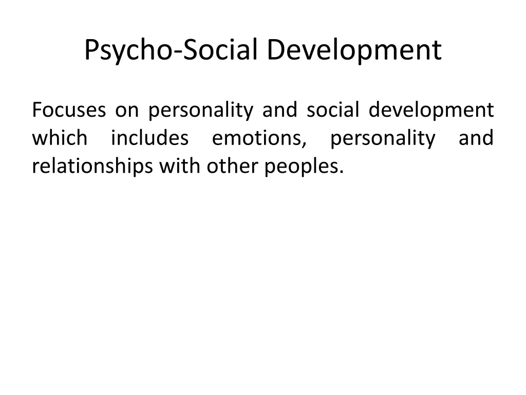 psycho social development