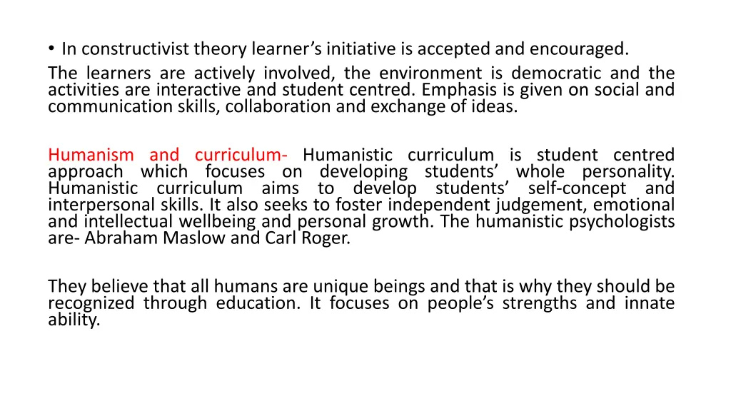 in constructivist theory learner s initiative