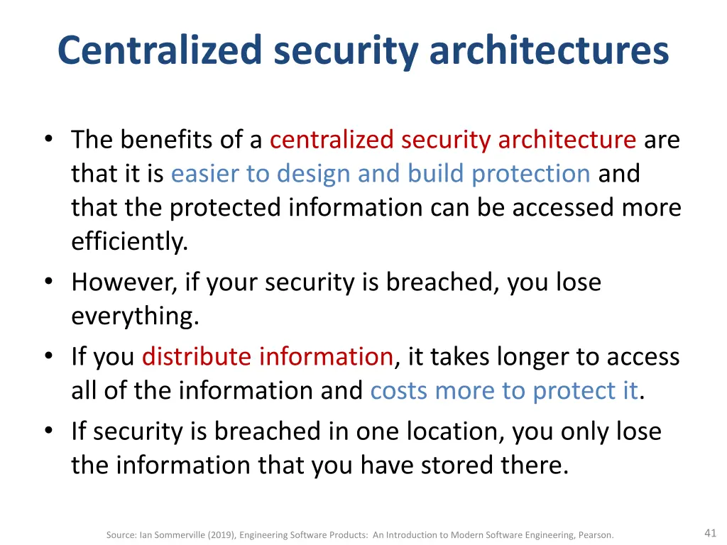 centralized security architectures