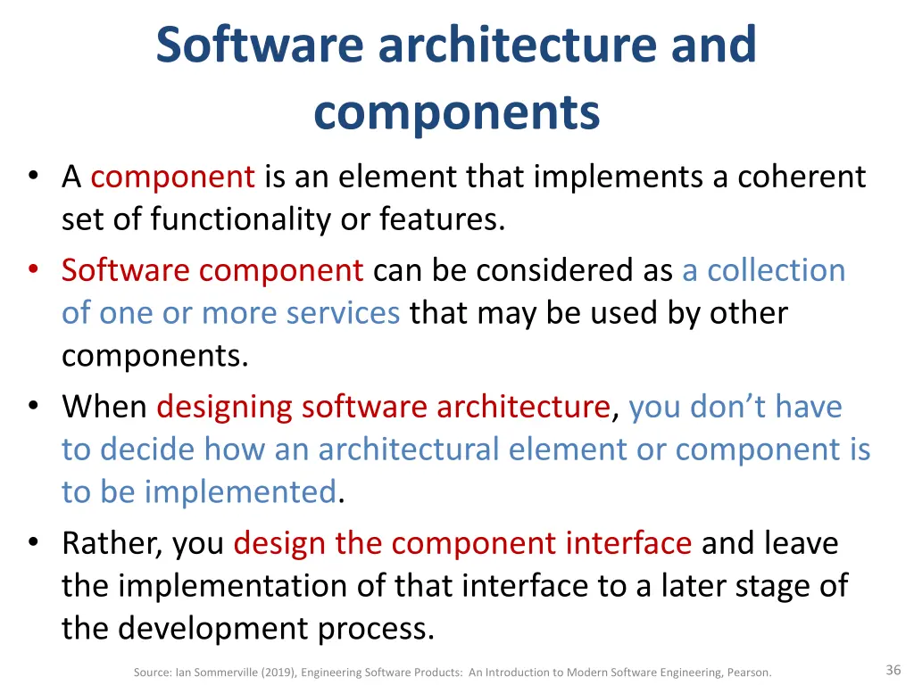 software architecture and components a component