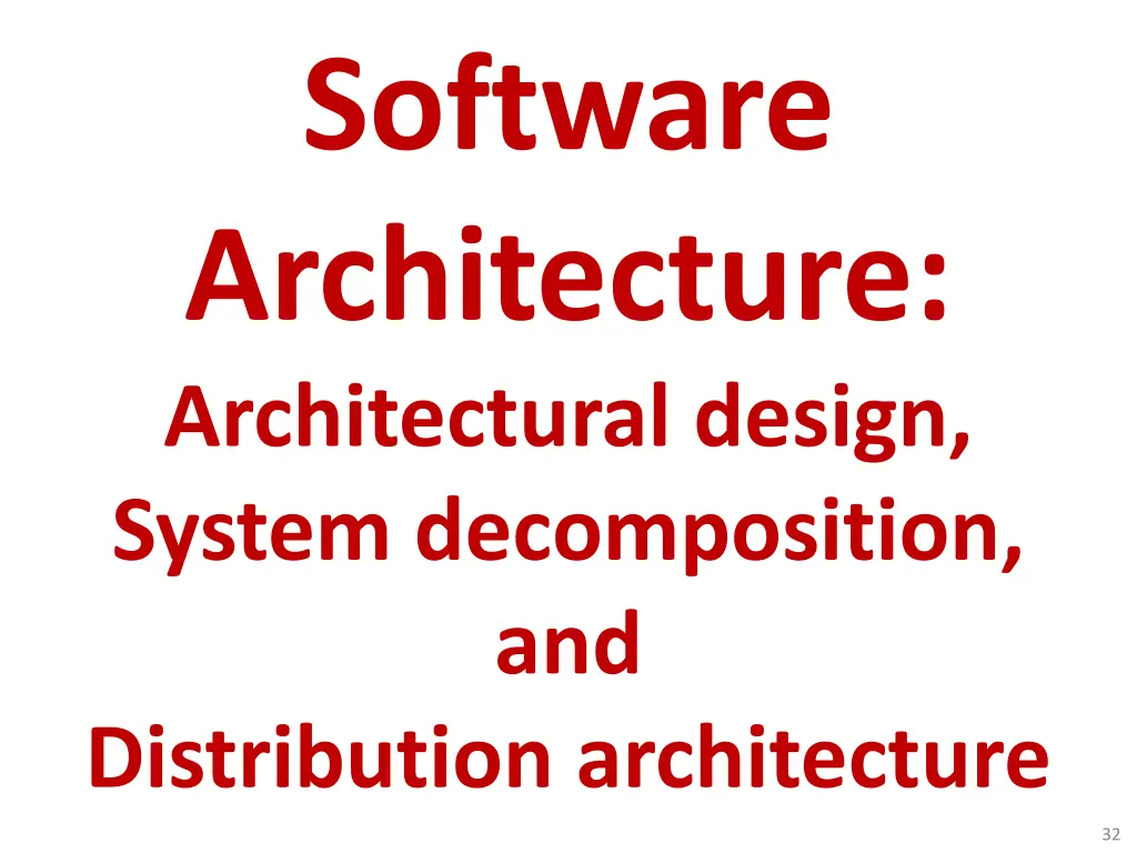 software architecture architectural design system