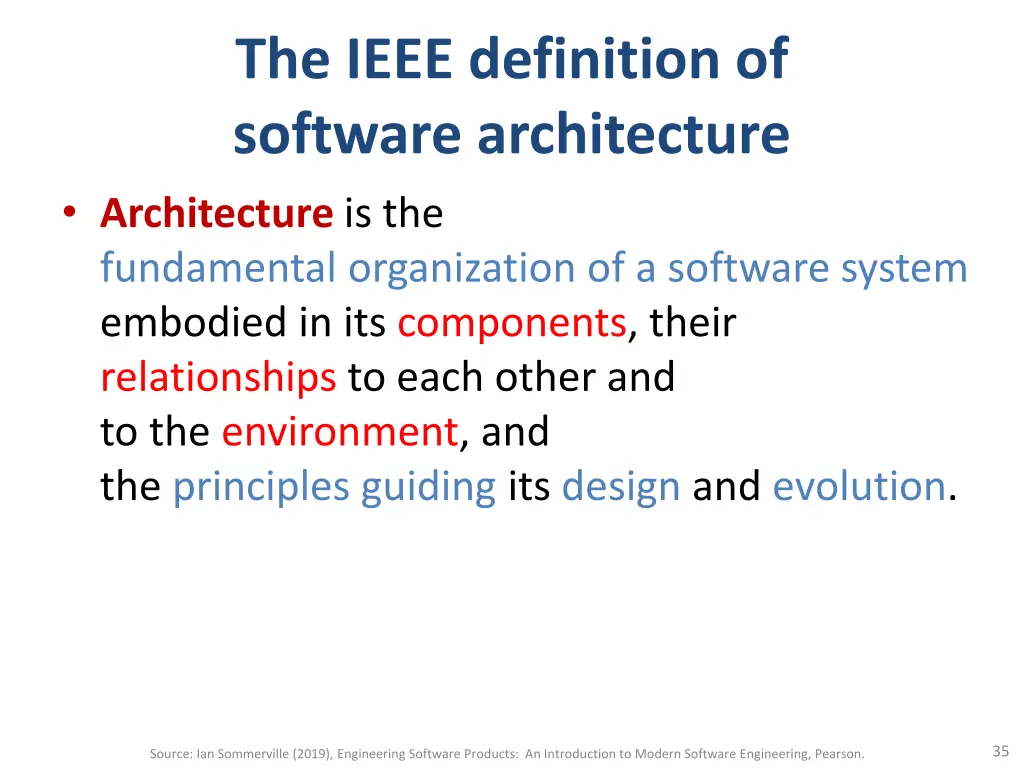 the ieee definition of software architecture