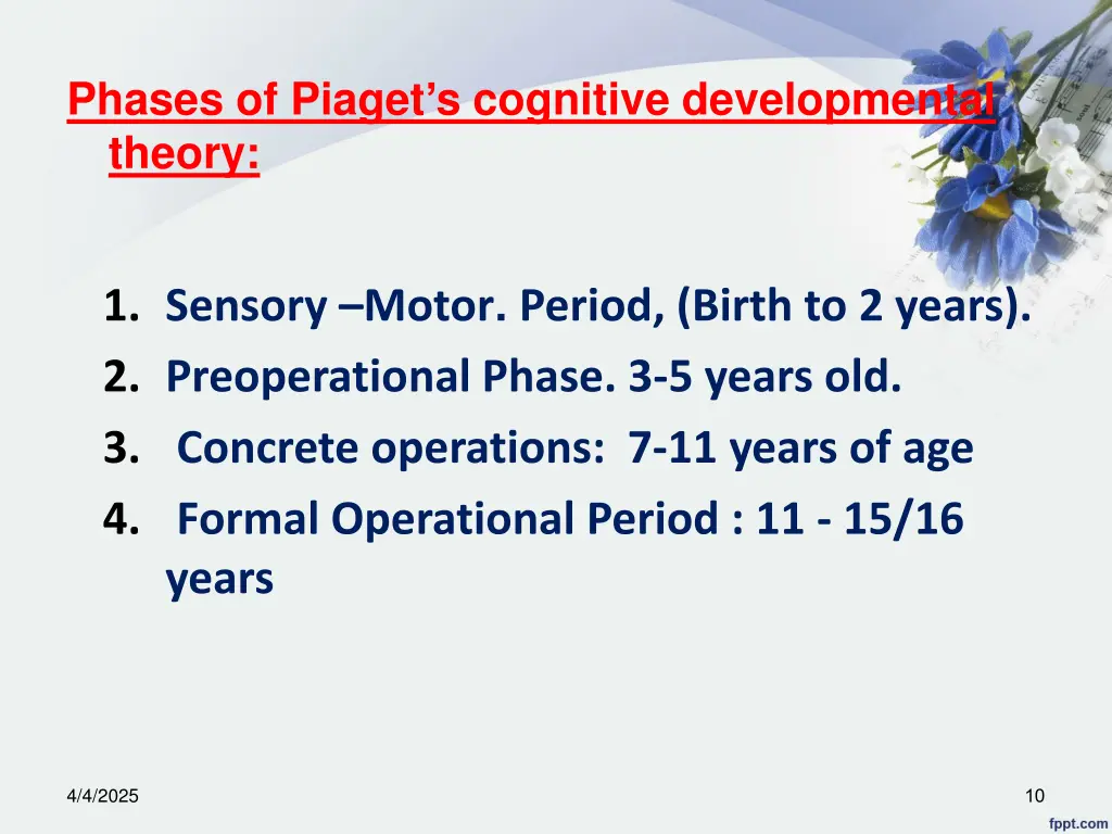 phases of piaget s cognitive developmental theory
