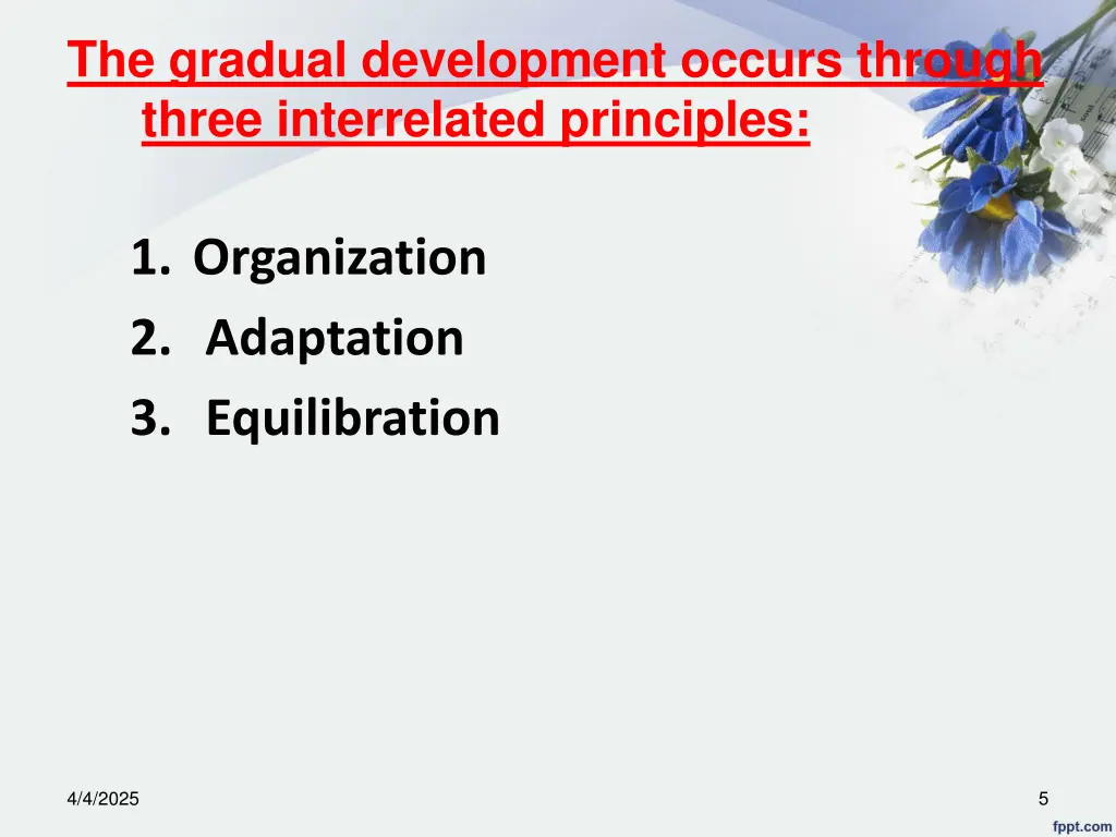 the gradual development occurs through three