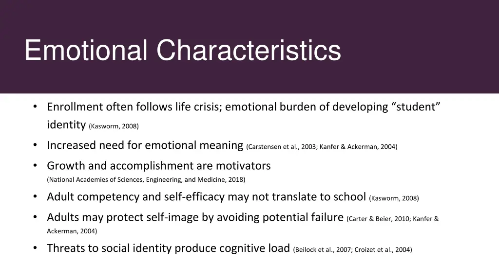 emotional characteristics