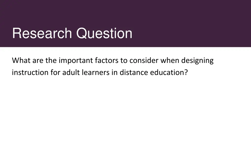 research question