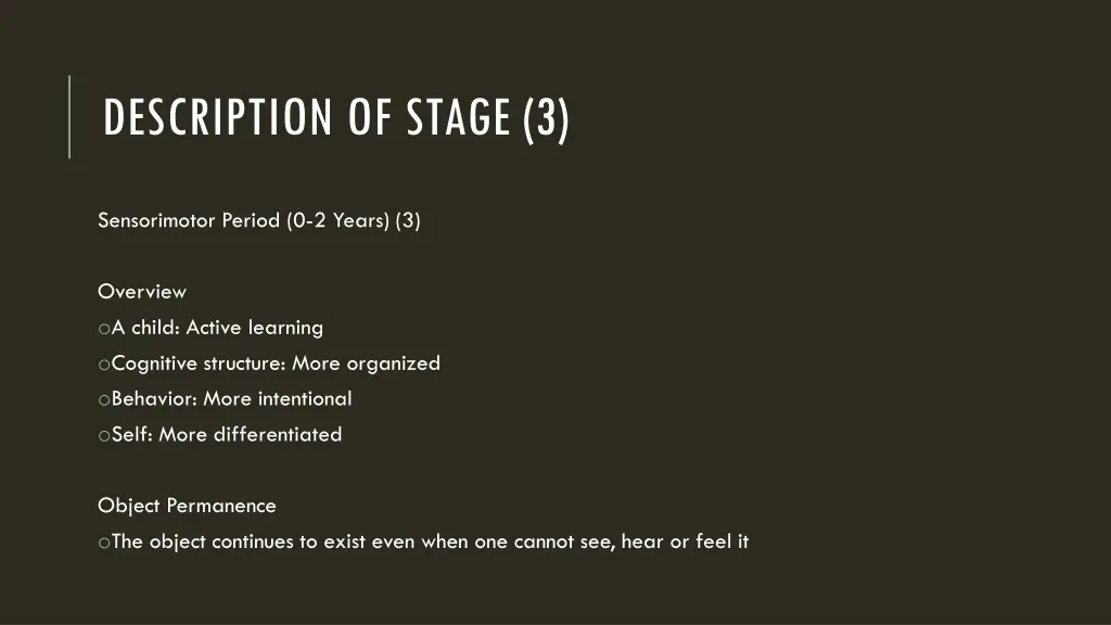 description of stage 3