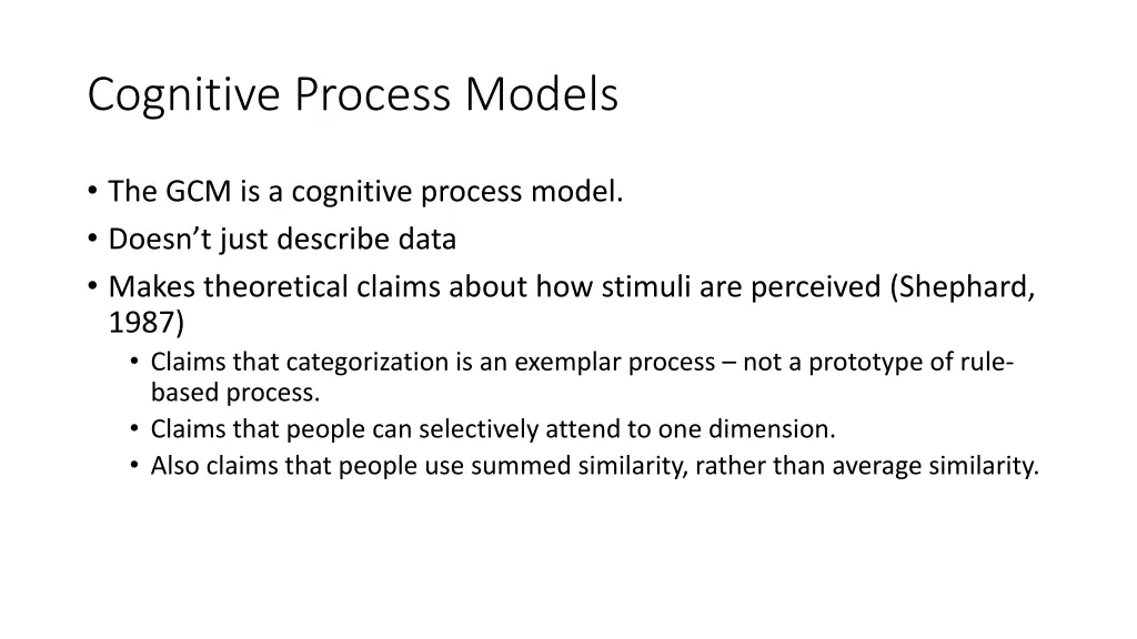 cognitive process models