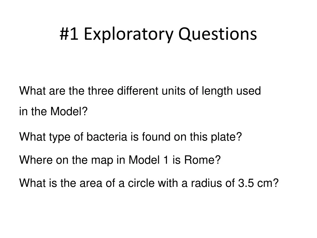 1 exploratory questions