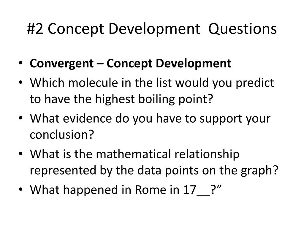 2 concept development questions