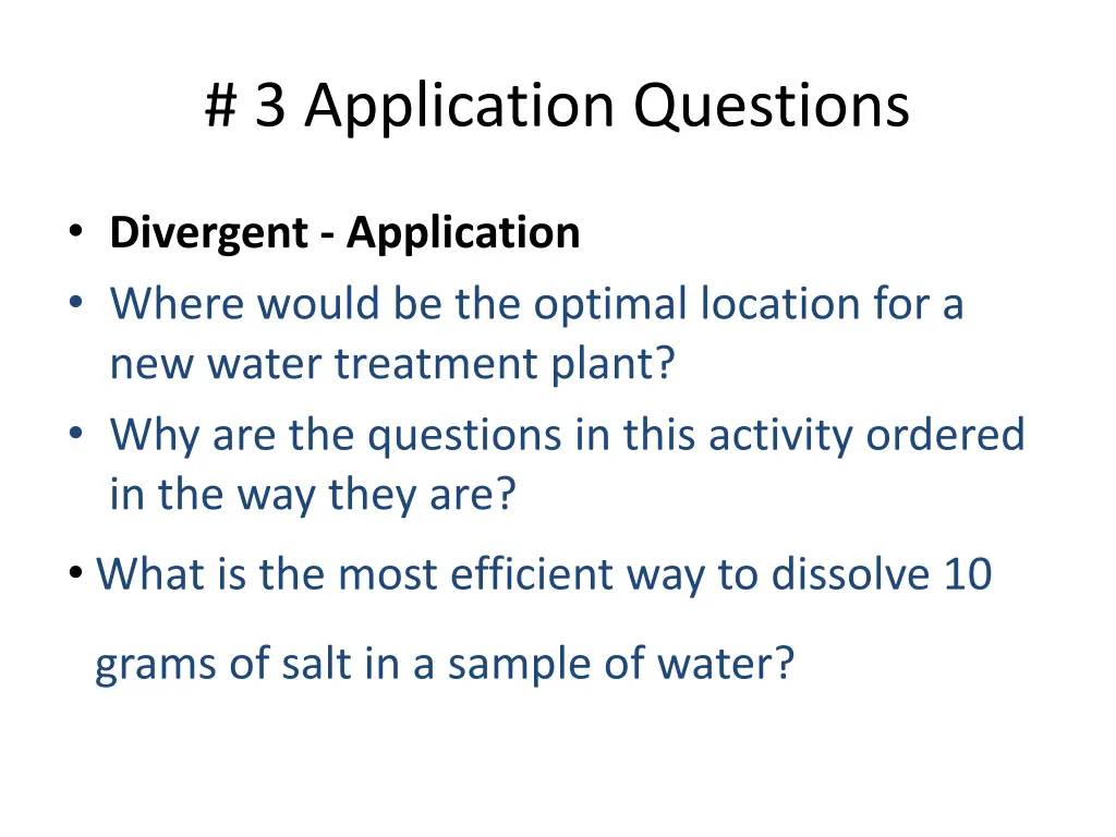 3 application questions