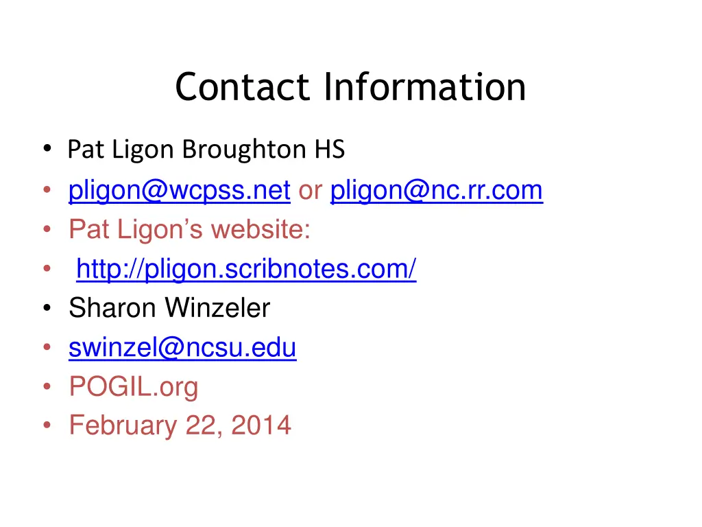 contact information