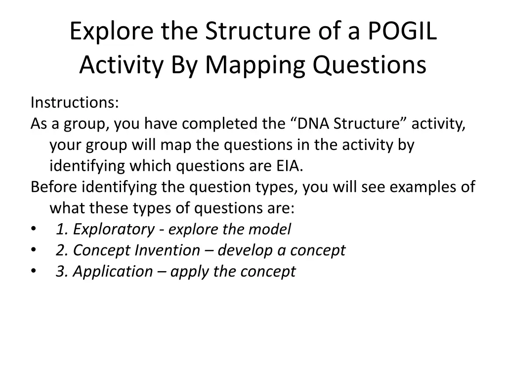 explore the structure of a pogil activity