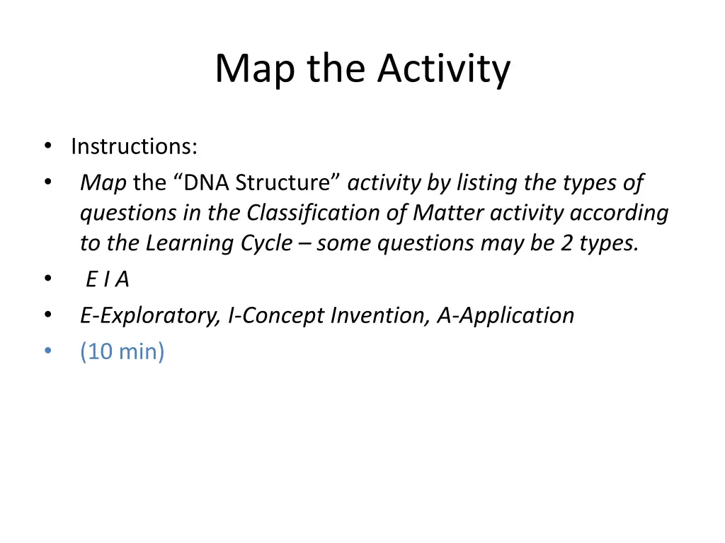 map the activity