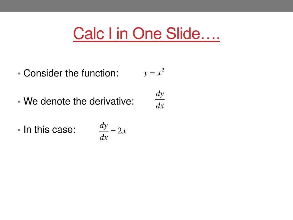 calc i in one slide