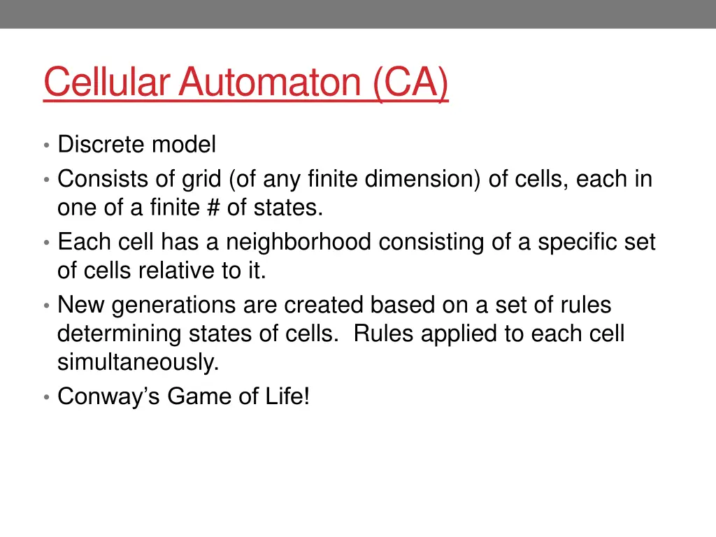 cellular automaton ca