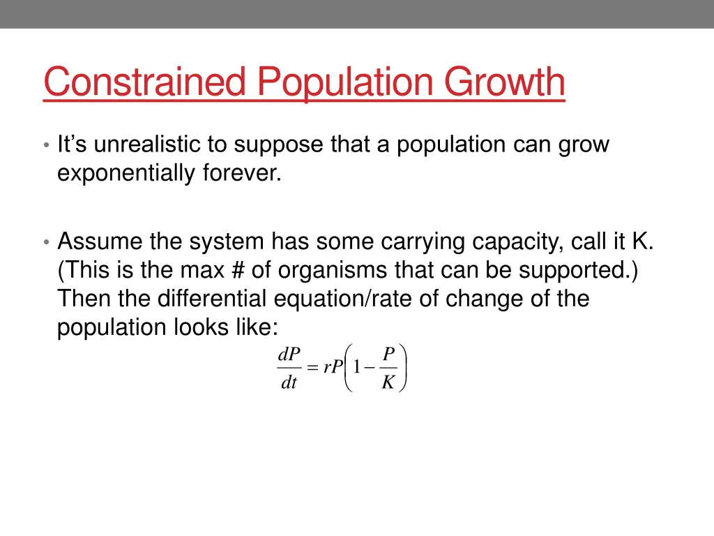 constrained population growth