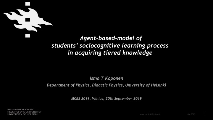 agent based model of students sociocognitive