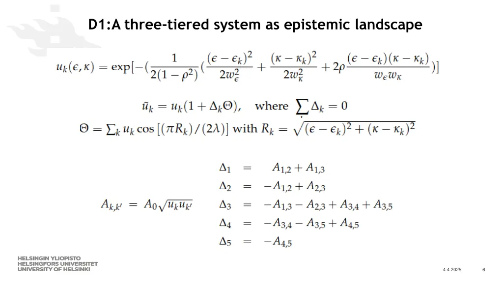 d1 a three tiered system as epistemic landscape
