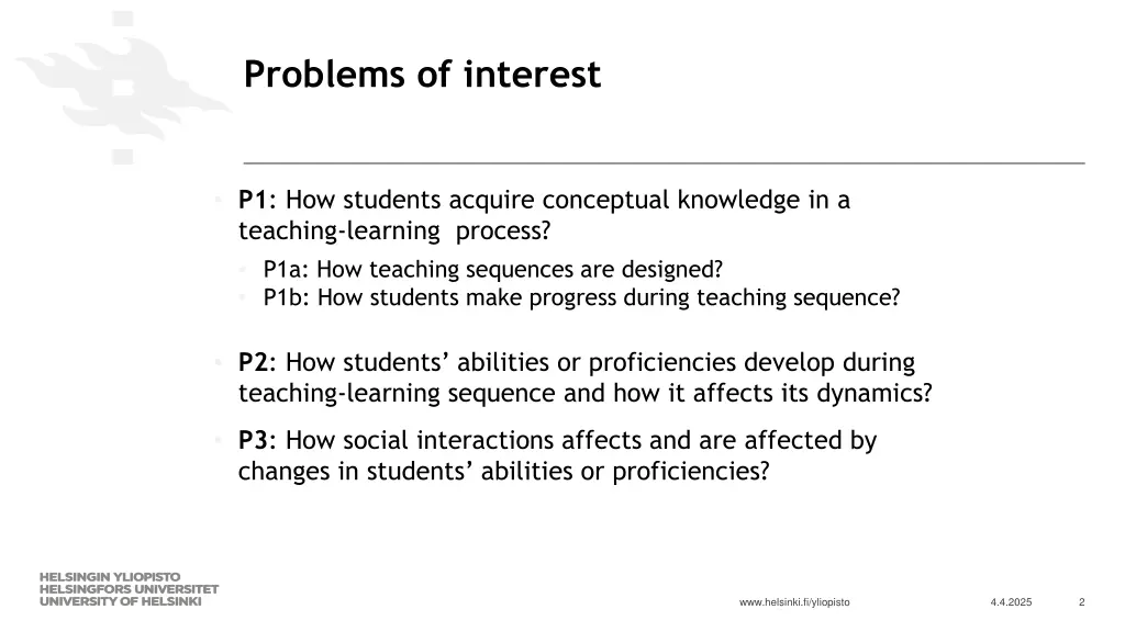 problems of interest