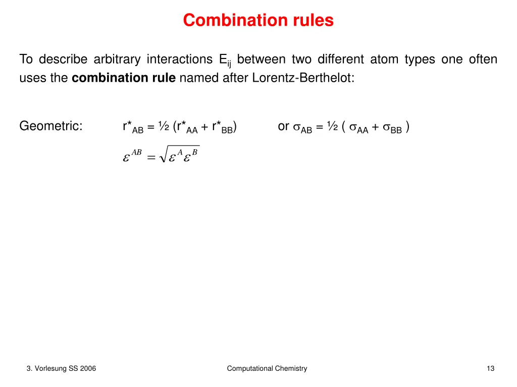 combination rules