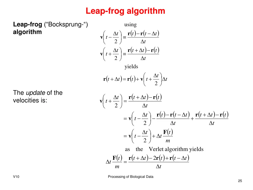 leap frog algorithm