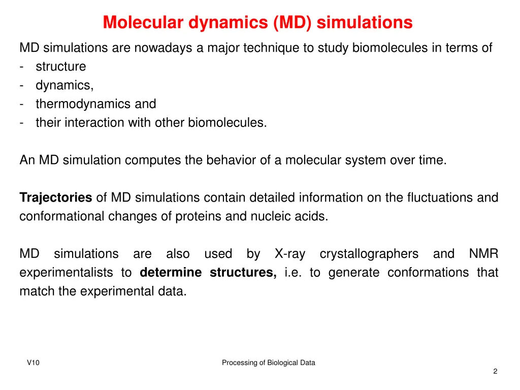 molecular dynamics md simulations