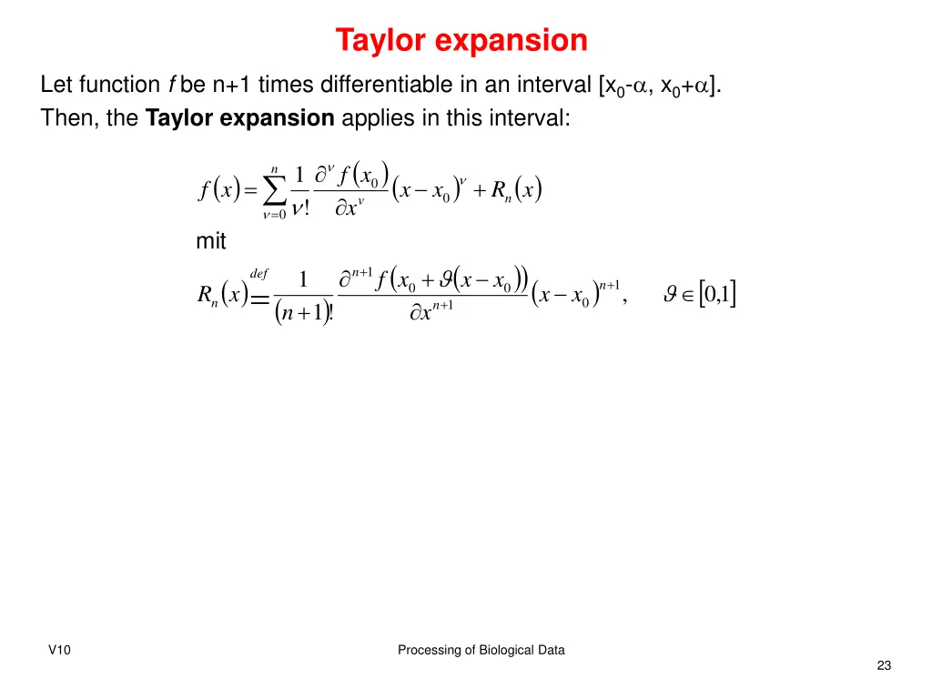 taylor expansion