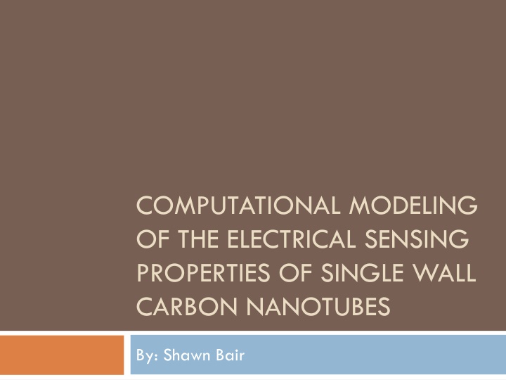computational modeling of the electrical sensing
