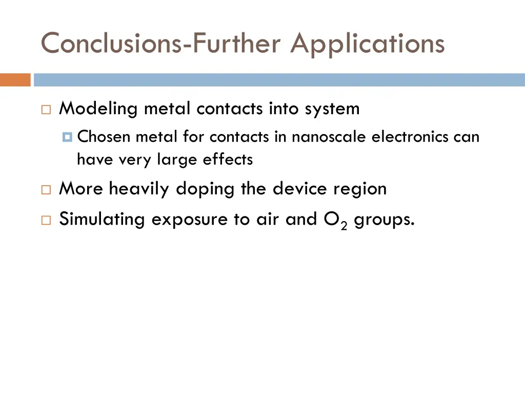 conclusions further applications