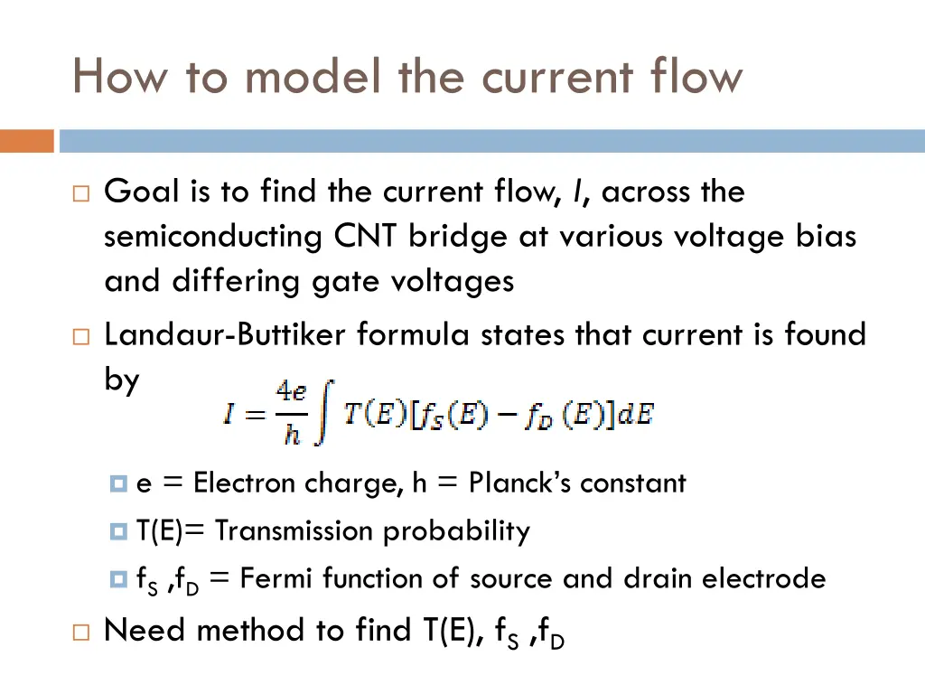 how to model the current flow