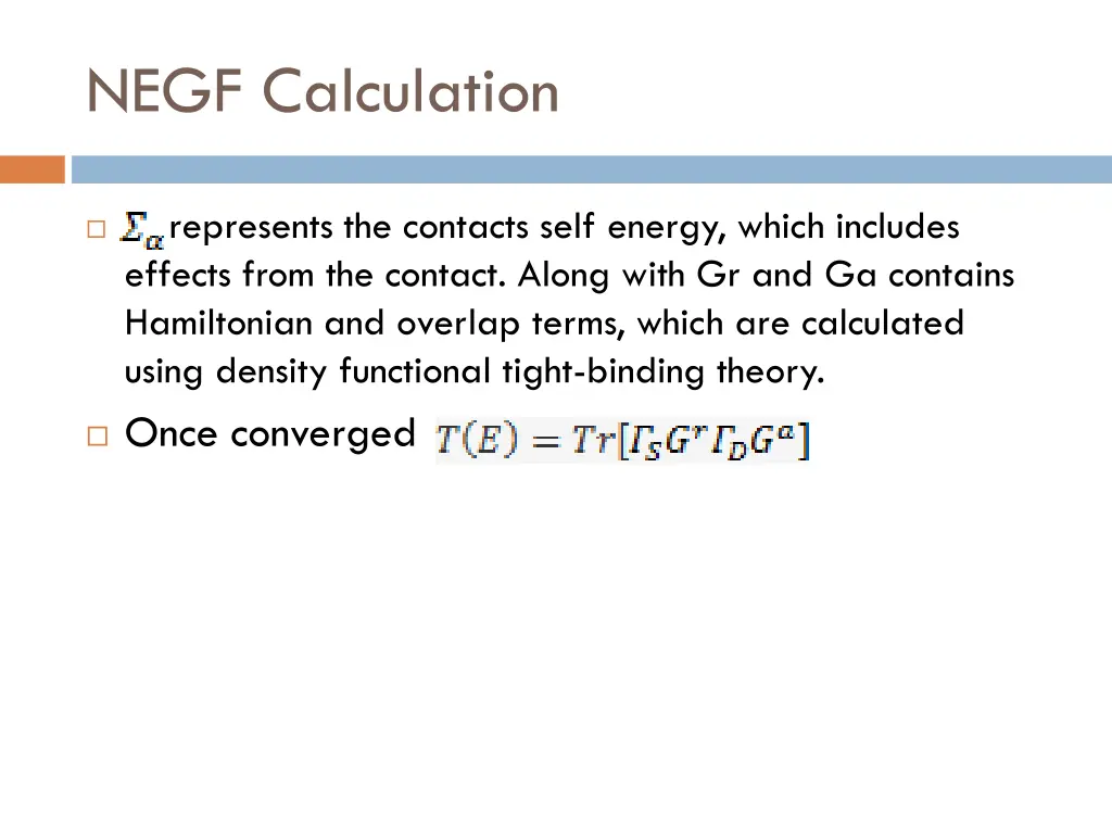 negf calculation