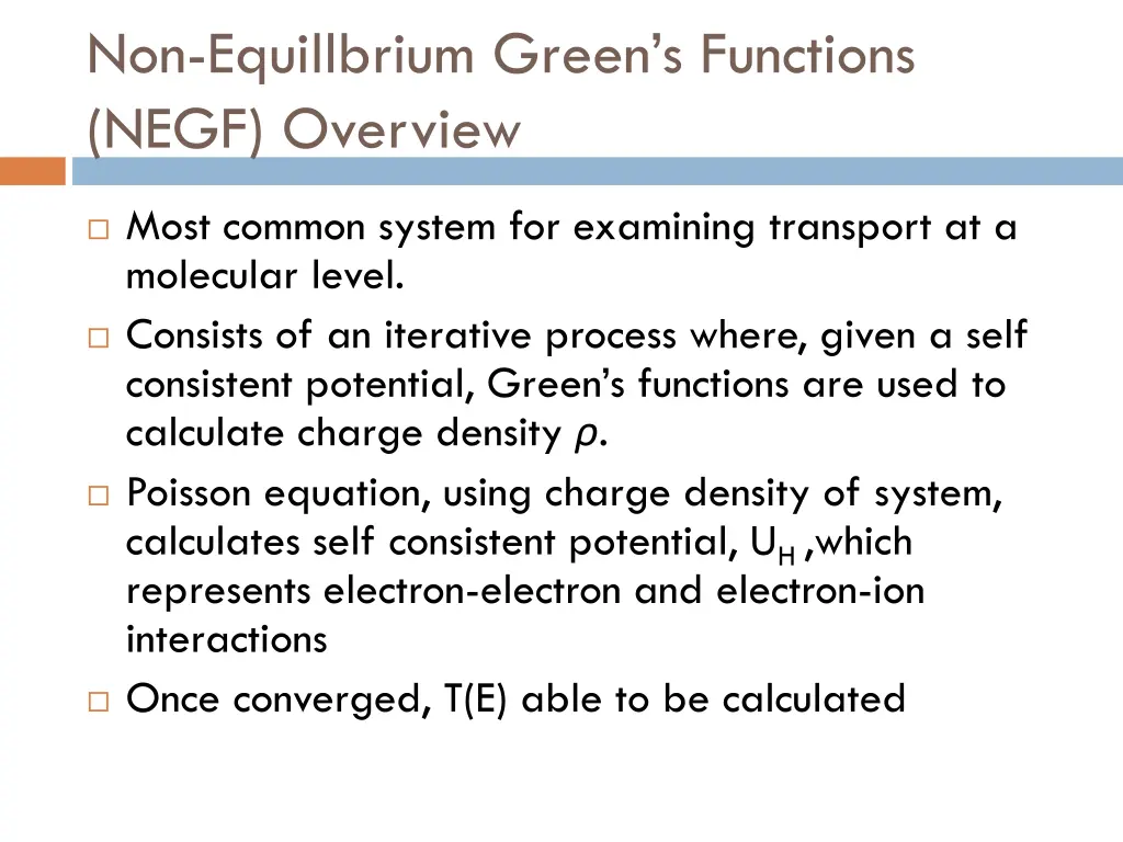 non equillbrium green s functions negf overview