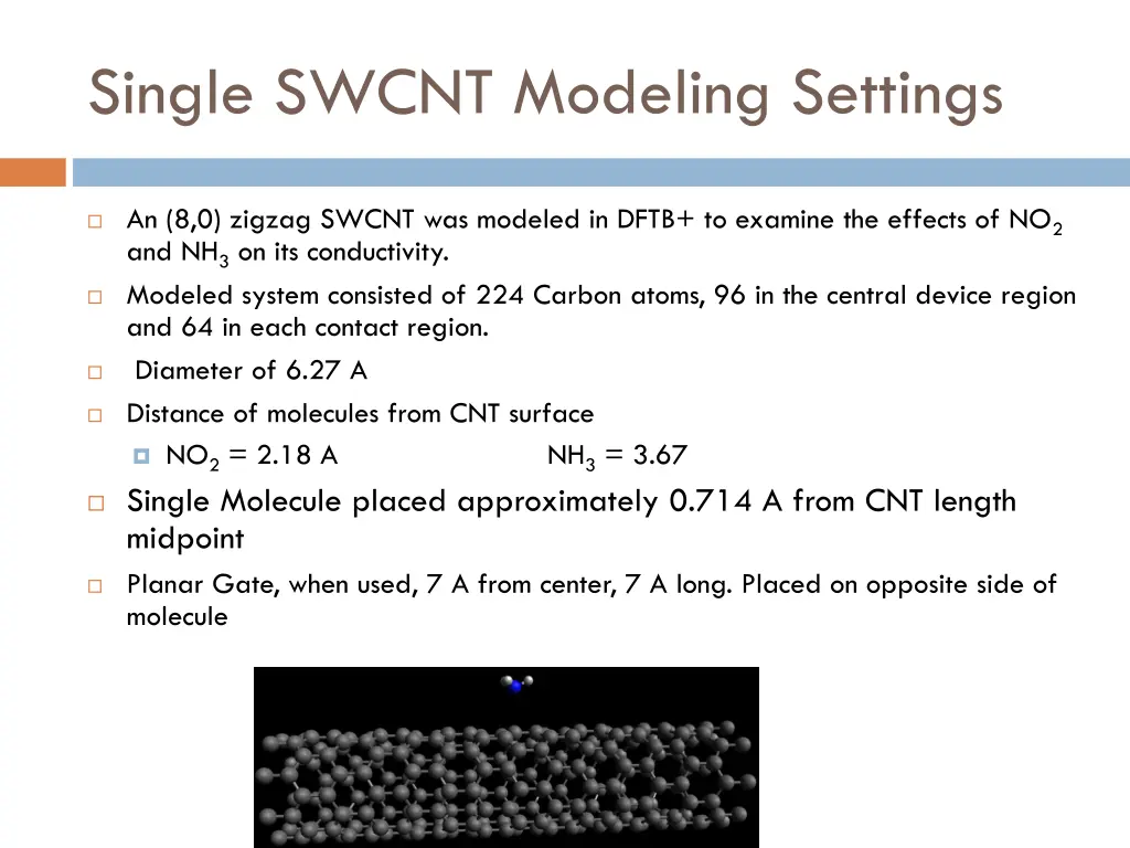 single swcnt modeling settings