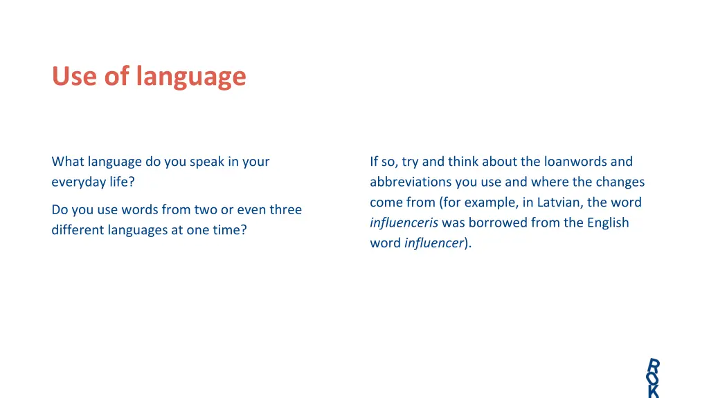 use of language