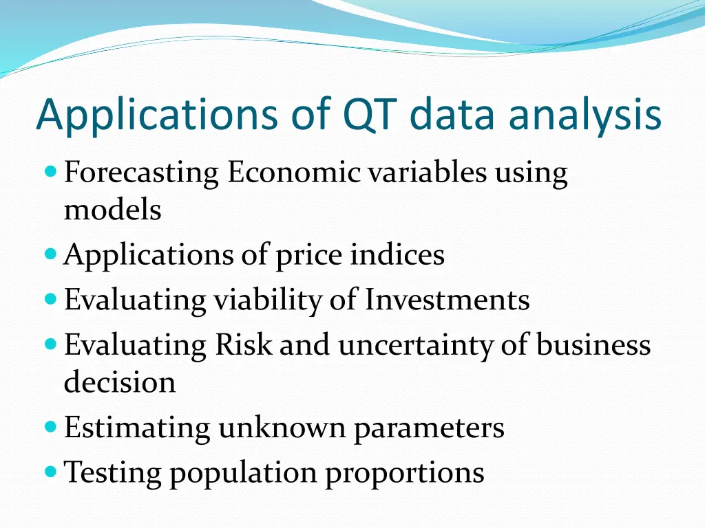 applications of qt data analysis