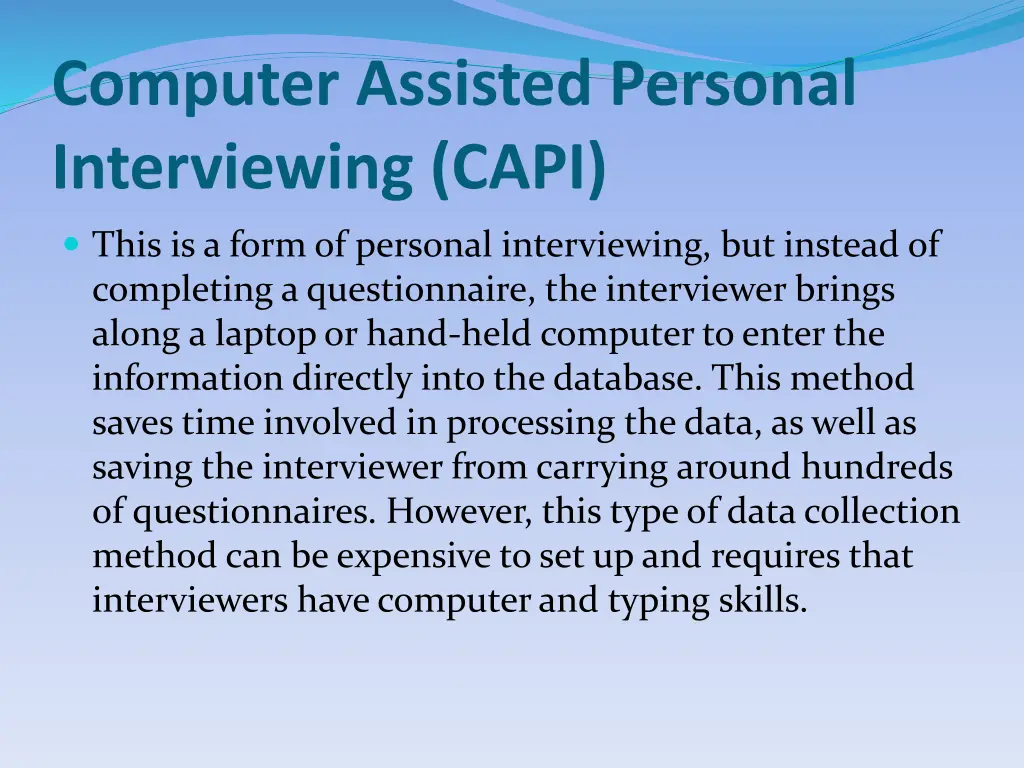 computer assisted personal interviewing capi