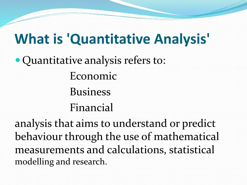 what is quantitative analysis