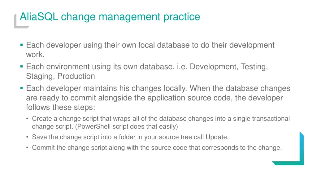 aliasql change management practice