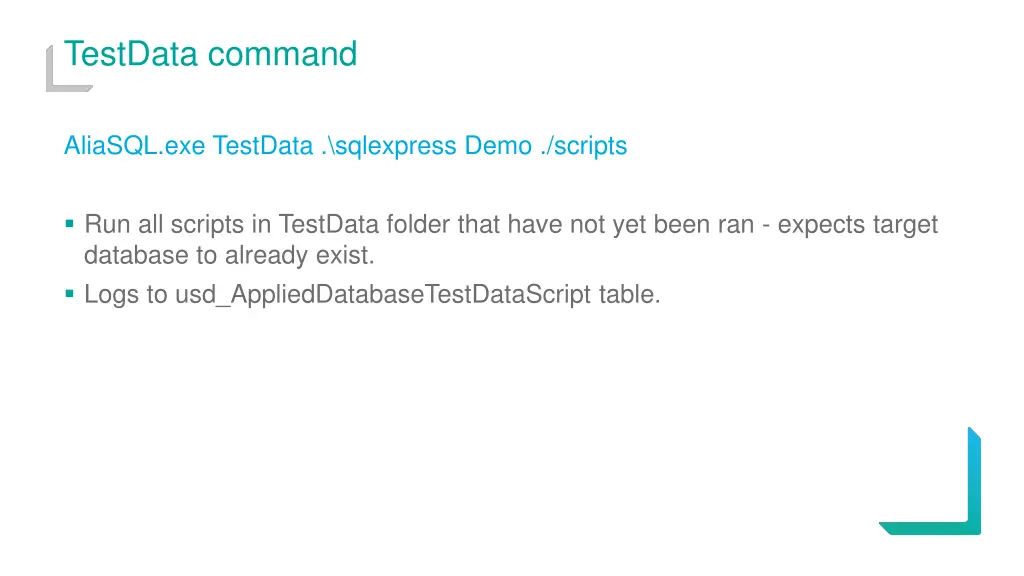 testdata command