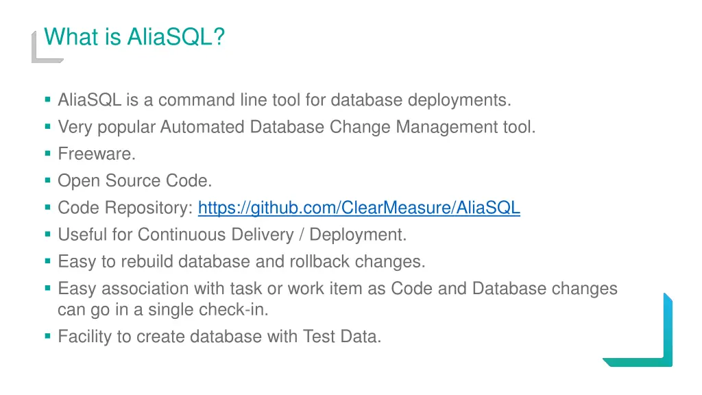 what is aliasql 1