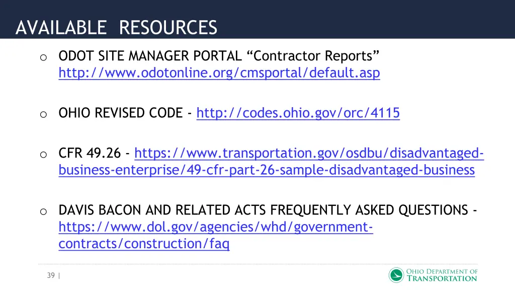 available resources