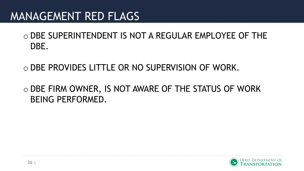 management red flags